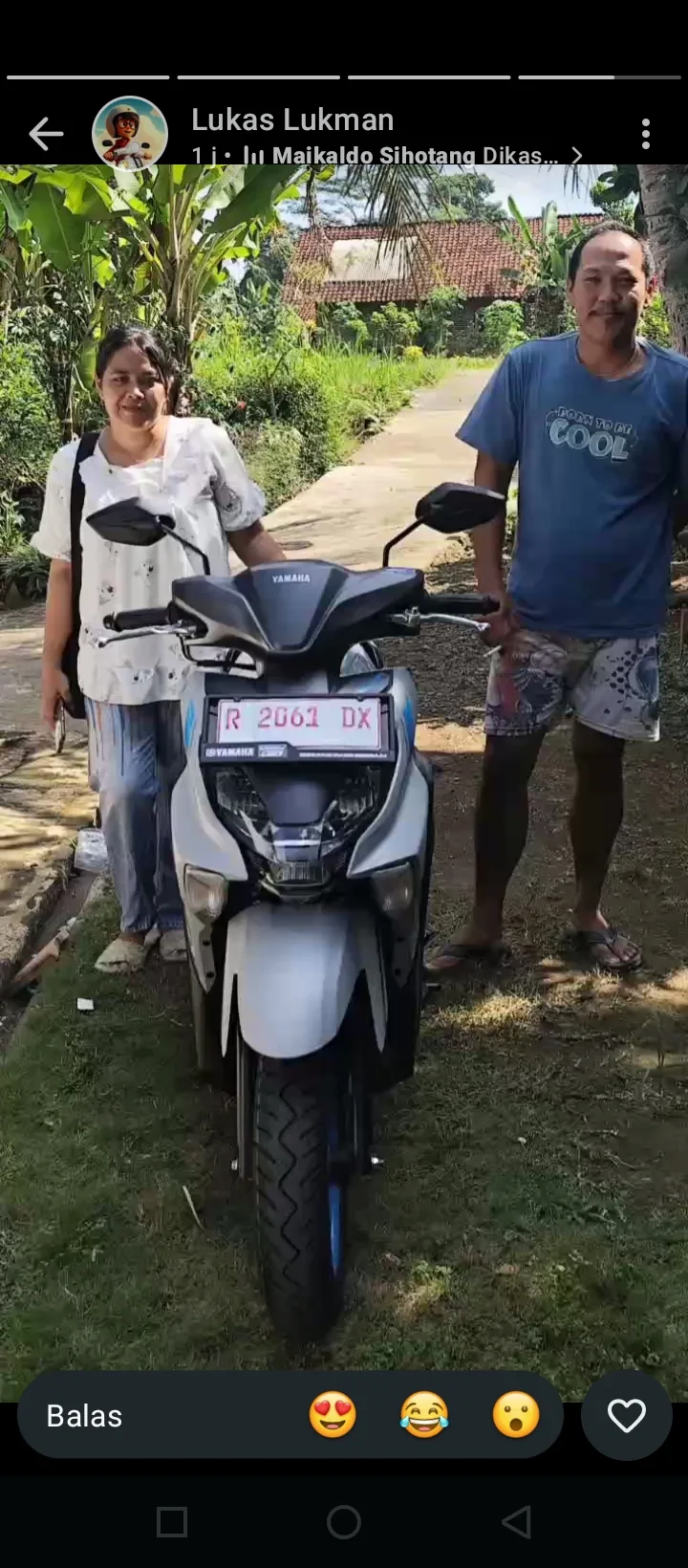 Penyerahan motor oleh sugeng
